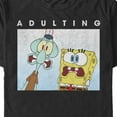 thumbnail image 2 of Men's SpongeBob SquarePants Squidward Adulting is Scary  Graphic Tee Black 1X Big Tall, 2 of 3