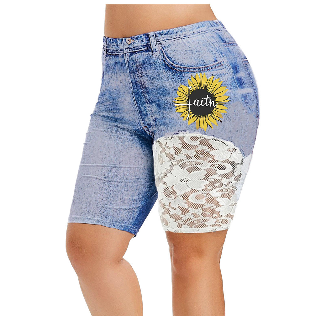 faux denim shorts