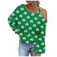 thumbnail image 2 of Femmes Tops Mode Femmes St.Patrick'S Day Imprimé Sweat-Shirt Graphique Manches Longues Pull-Over Tops, 2 of 5
