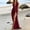 Swimsuit Women Summer-Wine, variant on Guieoi Swimsuit Women Plus Size Solid Color One-Piece Swimsuit Dress Style with Flowing Skirt Green S