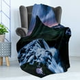 thumbnail image 4 of Landscape Soft Flannel Fleece Throw Blanket, Kirkjufell Volcano Coast of Snaefellsnes Peninsula Iceland European Outdoors, Cozy Plush for Indoor and Outdoor Use, 50" x 70", Multicolor, by Ambesonne, 4 of 5