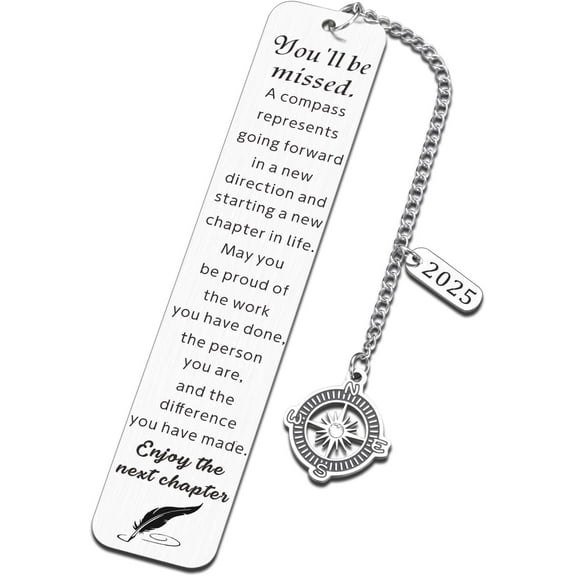 Retirement Bookmark Coworker Leaving Gifts for Women Men Farewell Going Away Gifts for Friends Boss Teachers Employee Appreciation Gifts Compass Bookmark Graduation Leaving Work Anniversary New Job