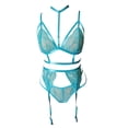 thumbnail image 2 of Gibobby Ropa sexy de mujer para sexo Conjunto de lencería sexy para mujer con encaje a juego(Azul, M), 2 of 4