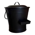 thumbnail image 3 of Cubo para cenizas de chimenea, herramienta para fogatas de exterior con tapa, color negro, resistente al calor, accesorios robustos para chimenea,, 3 of 8