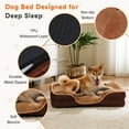 thumbnail image 2 of Pefilos 24"x18" Orthopedic Dog Bed for Small Dogs and Cats, Waterproof Dog Sofa Beds, Supportive Foam Pet Couch Bed with Removable Washable Cover, Brown, 2 of 7