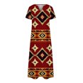 thumbnail image 4 of Robes pour Femmes 2024 Été Surdimensionné Décontracté Manches Courtes Col en V Robe Imprimée Robe Ample 50 % de Réduction!, 4 of 5