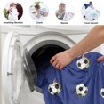 thumbnail image 4 of Soccer and Speed Blue Pattern Soft Sherpa Fleece Throw Blanket, Warm Cozy Plush Blanket for Sofa Bed Couch, All Season, 30"x40", 4 of 5