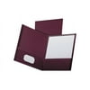Oxford Linen Finish Twin Pocket Folders Letter Burgundy 25/Box 53441