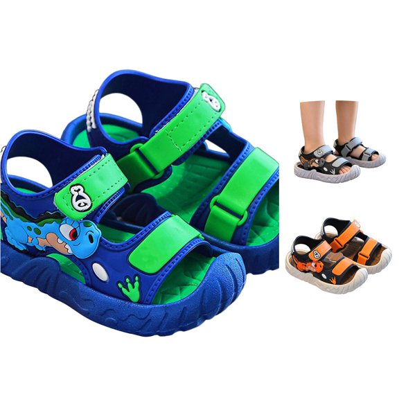 ZHOGXU Toddlers Children Girls Boys Summer Sandals Soft Sole Non Open Toe Cartoon Design Breathable Lightweight Shoes For Outdoor Activities,Blue,4.5-5 Years