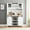 White, variant on FOLDLIFE Farmhouse Coffee Bar Wine Cabinet with Sliding Barn Doors and Storage, Tall Kitchen Hutch with Wine & Glasses Rack for Kitchen, Dining Room
