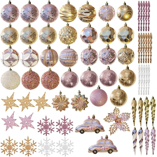 white and gold christmas ornaments walmart