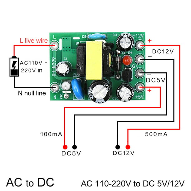 Mini AC-DC Converter AC110V to DC 0.2A+5V Module Board CNDVFWIX~bpSWA Walmart.com