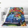 thumbnail image 1 of Balery Floral Truck Welcome Manta de Felpa Suave y Acogedora – Cobija de Franela Aterciopelada para Cama, Lavable y Cálida para Sofá, Mascotas, Transpirable-50"x40", 1 of 7