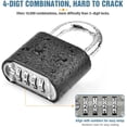 thumbnail image 3 of SHAR 4 Digit Code Padlock, 1 PC Combination Padlock Outdoor Waterproof Locker Code Padlock Zinc Alloy, 7mm Diameter Lock Heavy Duty Padlock for Door, School, Fence and Garage, 3 of 4