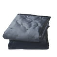 thumbnail image 3 of Better Homes & Gardens Dark Grey Soft Velvet Embroidered Pillow Shams, Standard (2 Count), 3 of 6
