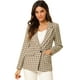 thumbnail image 1 of Blazers para mujer Chaqueta tipo blazer a cuadros con solapa con muesca Boyfriend Caqui XS, 1 of 6