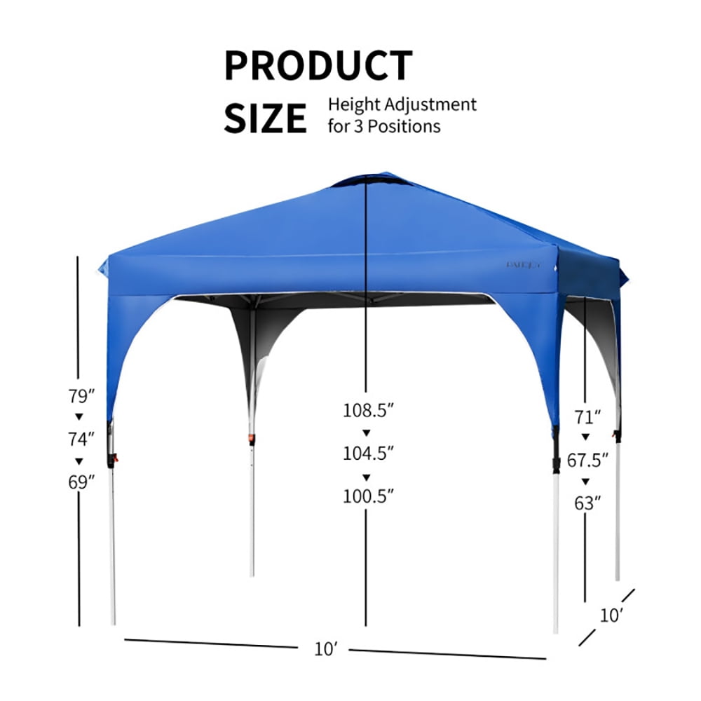 Aimee Lii 10 x 10 Feet Outdoor Pop-up Camping Canopy Tent with Roller Bag, Backyard Canopy Gazebo, Blue Aimee Lii 10 x 10 Feet Outdoor Pop-up Camping Canopy Tent with Roller Bag, Backyard Canopy Gazebo, Blue