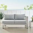 thumbnail image 6 of Modway Shore Sunbrella® Fabric Aluminum Outdoor Patio Right-Arm Loveseat in Silver Gray, 6 of 6