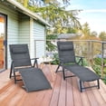 thumbnail image 1 of Gymax 2PCS Aluminum Patio Chaise Lounge Reclining Chair w/ 7 Backrest Positions, 1 of 10