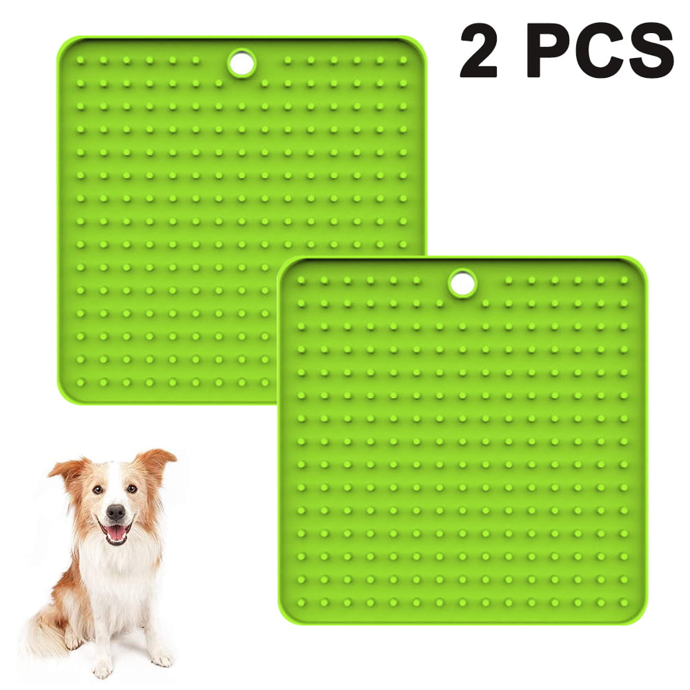 8 inch 2 Pack Lick Mat for Dogs,Slow Feeders Mat with Suction Cups for Dogs to Relieve Boredom and Anxiety,Calming Pads for Small Medium Large Dog /&Cat
