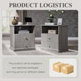 thumbnail image 7 of Aitjunz Modern Nightstand Set of 2, 23'' Tall Bedside Table w/ 2 Drawers for Storage, Wooden Mid Century End Table w/Charging Station & Open Shelf for Bedroom Living Room, 7 of 7