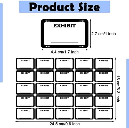 1000 Pcs Legal Exhibit Stickers Labels 1.65 x 1'' Plaintiff Exhibit Tabs Name Tags Stickers Blank File Folder Labels for Court Divider Office Legal Document File Classification(White)