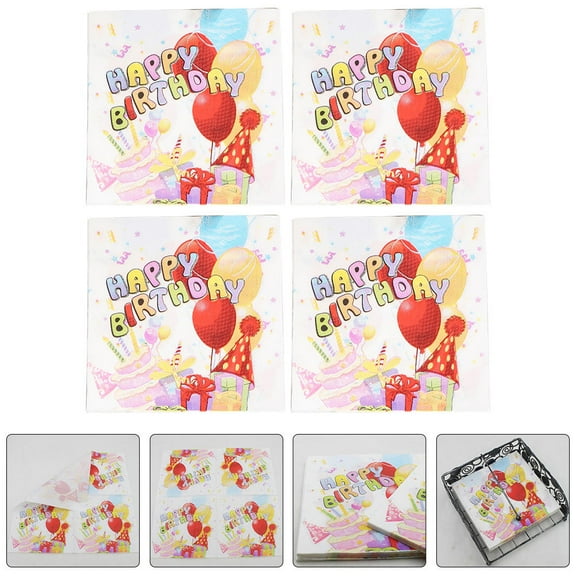 Milisten Birthday Party Napkins, Paper Cocktail Napkins, Multi-Color, Custom Printed for Events and Celebrations
