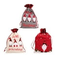 thumbnail image 3 of Christmas Gift Bag with Drawstrings,Christmas Xmas 3D Gnomes Linen Wrapping Bag Reusable Christmas Goody Bag,Small Christmas Treat Candy Bags for Holiday Party Favor Supplies,23.6 x 15.2 Inch, 3 of 6
