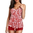 thumbnail image 2 of UP TO 15% OFF! Women's Ruffle Bikini Swimsuit High Waisted Bottom Plus Size Swimwear Tankini, Red, S, 2 of 7