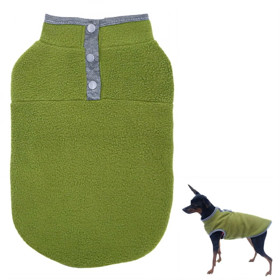 TELOLY 1Pcs Dog Jacket,Shake Velvet Puppy Clothes,Small Dog Sweater,Green,S