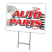 AUTO PARTS 18"x24" Yard Sign & Stake | Advertise Your Business | Stake Included Image On Front Only | Made in The USA