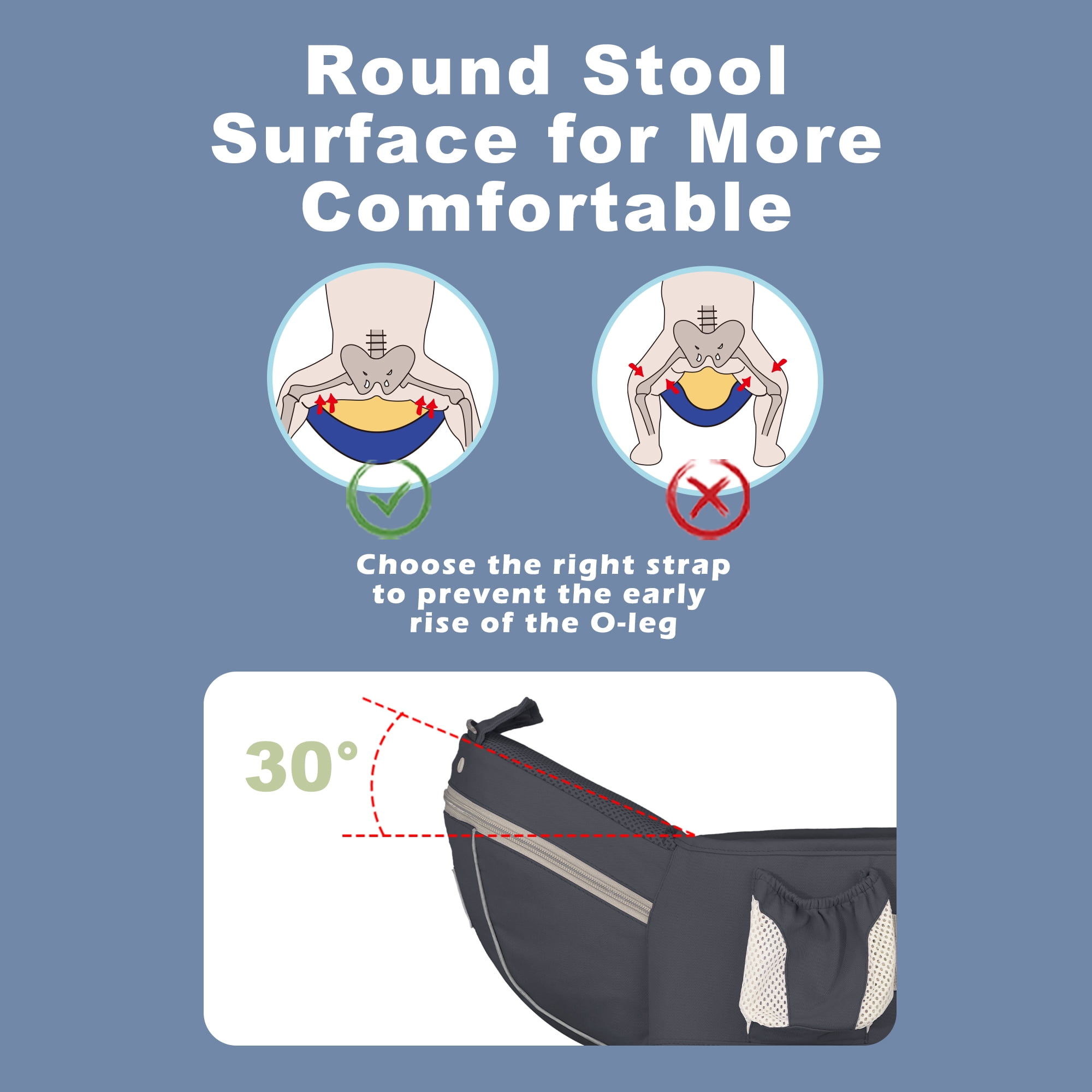 AGUDAN Baby Carrier with Hip Seat, 6 in 1 Ergonomic Unisex Waist Stool, 0-36 Months
