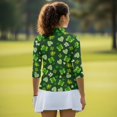 thumbnail image 6 of HUIACONG Rabbit with Clovers Womens 3/4 Sleeve Golf Shirts Quarter Zip Polyester Spandex with Comfortable Women's Golf Polo Shirts for Sports Enthusiasts, 6 of 10