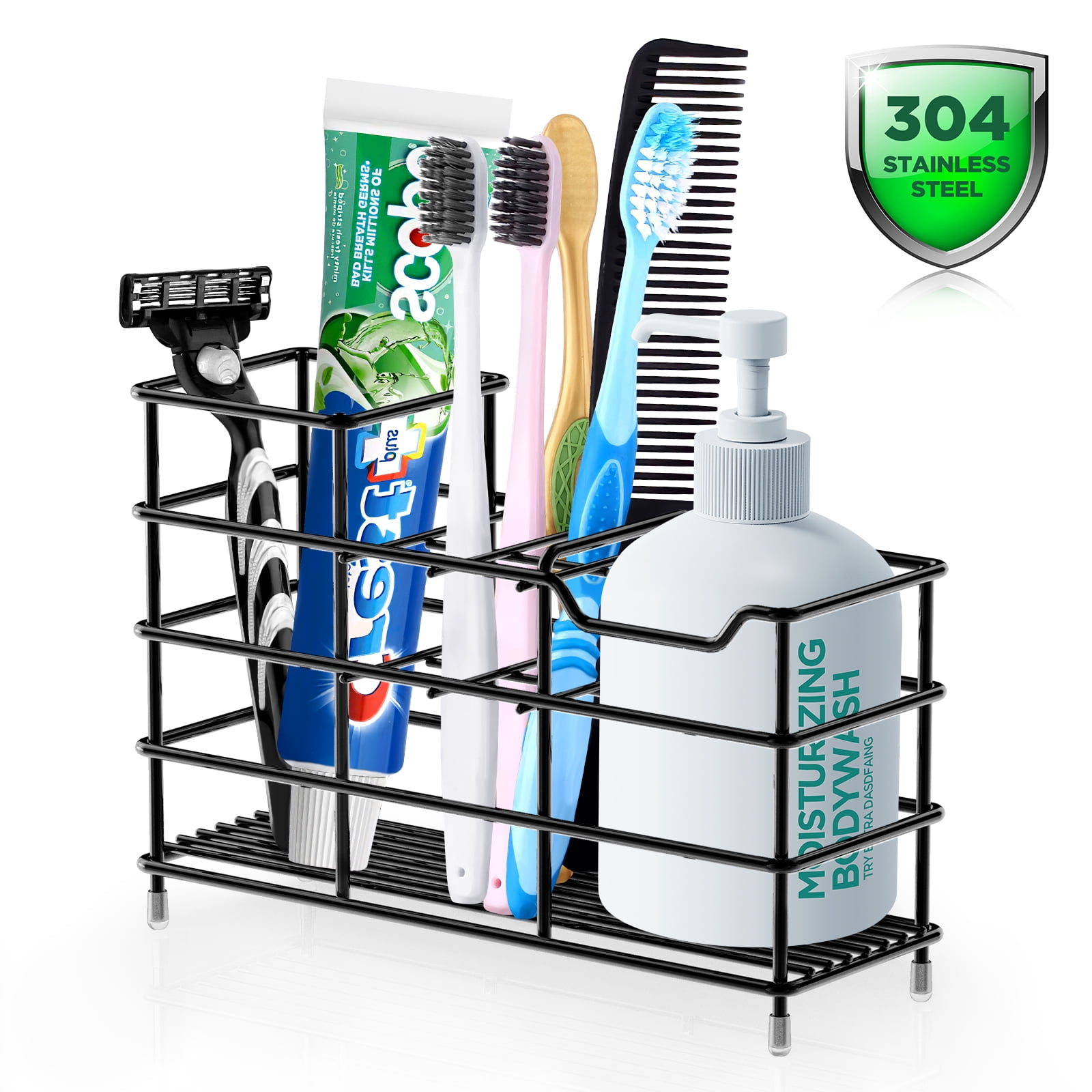 InnOrca 304 Stainless Steel Bathroom Toothbrush Holder Toothpaste