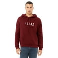 thumbnail image 2 of Daxton Adult Unisex Soft Pullover USA Cities States Comfort Hoodie Fleece Sweatshirt, Texas Burgundy White, M, 2 of 2