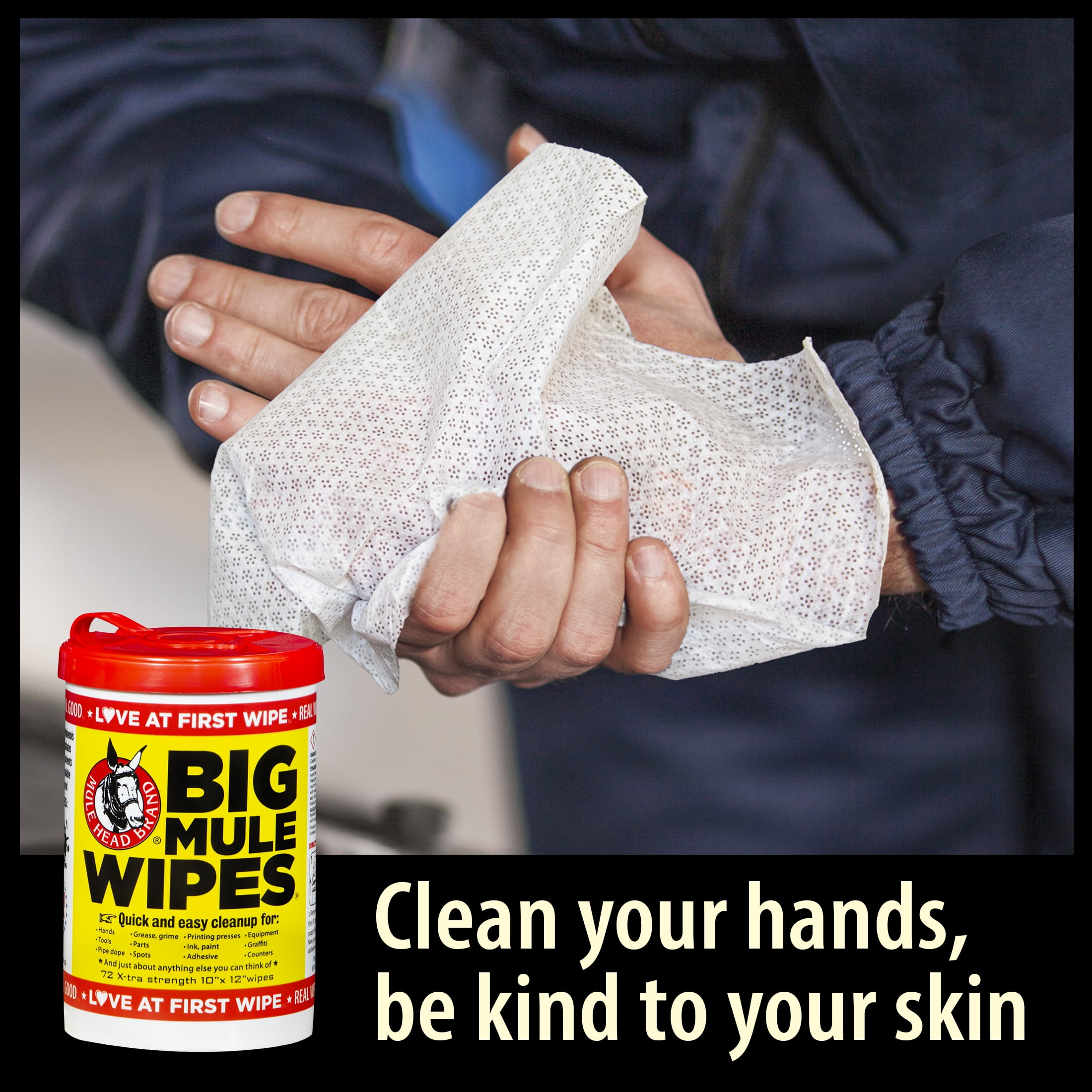 Mule Head Brand Big Mule Wipes 10x12 Heavy Duty Cleaning Wipe