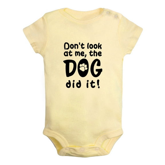 Baby Unisex Don't Look At Me, The Dog Did It Funny Rompers Newborn Baby Bodysuits Infant Jumpsuits Kids Cotton Graphic One-Piece Outfits