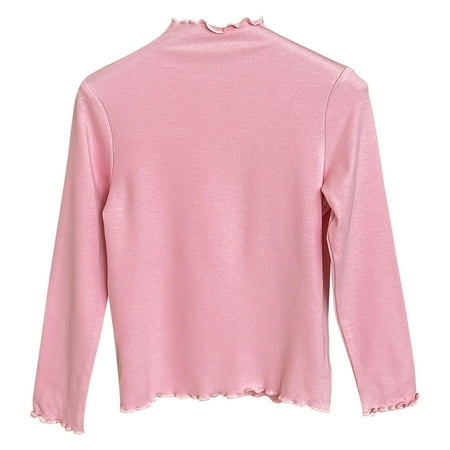 

SHTXOZHI Toddler Kids Boys Girls Basic Solid Color Undershirt Long Sleeve Mock Neck Casual Tops