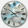 thumbnail image 1 of DesignArt Watercolor Minimal Blue Tones II Large Wall Clock, 1 of 2