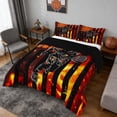 thumbnail image 2 of Erosebridal Fire Tennis USA Flag Queen Comforter Set, Sport Bedding Comforter Set for Men and Boys, Black Reversible 3-Piece, 1 Comforter and 2 Pillowcases, 2 of 6