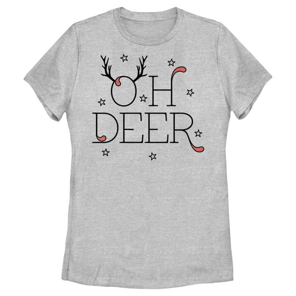 Women's Lost Gods Oh Deer  Graphic Tee Athletic Heather Large