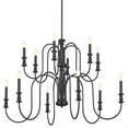 thumbnail image 2 of 52472BK Kichler Lighting Karthe - 12 Light 2-Tier Chandelier In Homestead Style-29.75 Inches Tall and 42 Inches Wide-Black Finish    -Traditional, 2 of 11