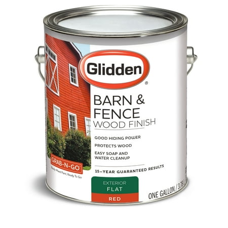Glidden Grab-N-Go Barn & Fence, Exterior Paint, Red, Flat Finish, 1