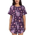 thumbnail image 1 of Balery Snake And Flower Conjunto de Pijama para Mujer con Estampado, Dos Piezas de Manga Corta y Shorts, Ropa de Dormir Suave con Cuello Redondo y Bolsillos-Medium, 1 of 6