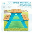 thumbnail image 4 of Kids Picnic Table, Fir Wood Toddler Table and Benches, Kids Outdoor Furniture, Blue, 31" x 35" x 20", 4 of 9