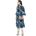 thumbnail image 3 of Women Kurta/Kurti Cotton Floral Print Dress Tunic Dress, Color: Blue, Size: 5XL, 3 of 4