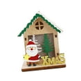 thumbnail image 1 of GUOOL Christmas Wooden Small House Ornament Accessory DIY Small Christmas Tree Pendant Santa, 1 of 9