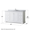 thumbnail image 5 of Wyndham Collection 60" Oval-Sink Wood Single Bathroom Vanity in White, 5 of 5