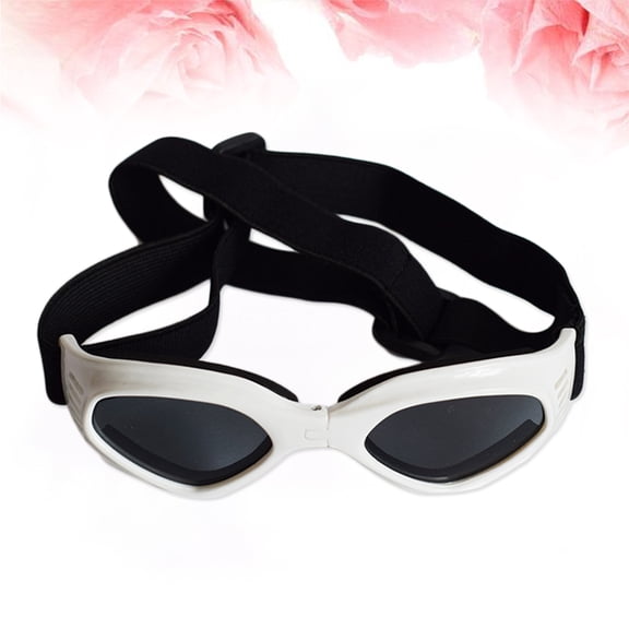 HOMOBABE 1Pcs White Triangle Sunglasses for Dogs with UV Protection 13.00X5.00X4.50Cm
