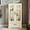 White, variant on Vintage Glass Display Cabinet with-Tier Adjustable Glass Shelves, Acrylic Mirrored Back Pane and Light Bulb Included, China Cabinet for Living Room